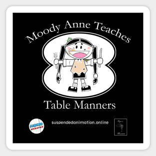 Moody Anne Teaches Table Manners Book Cover Sticker